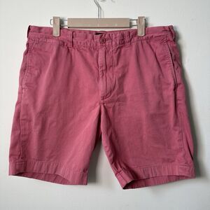 J Crew Men's Size 35 Flat Front 9" Inseam Flex Staton Pink Chino Shorts